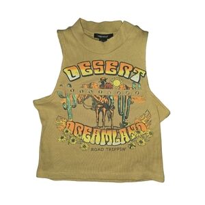 Forever 21 High Neck Graphic Tank Western Desert Dreamland NWT